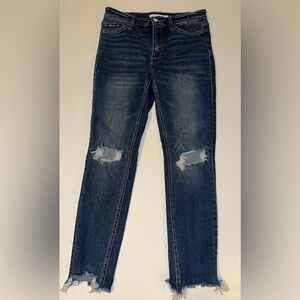 Altar’d State Women’s 30 Skinny Jeans Blue Distressed High Rise Stretch
